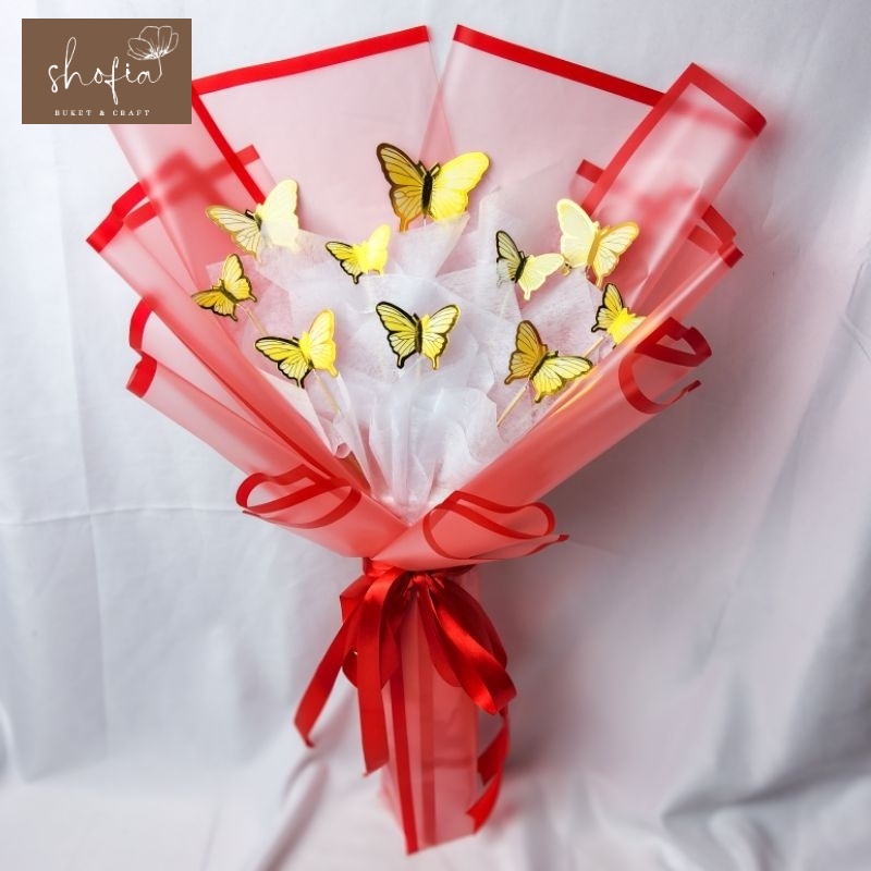 RAINBOW FLORIST BUKET KUPU-KUPU | BUKET 10 KUPU-KUPU BUKET WISUDA | BUKET BONEKA | BUKET BUNGA PALSU