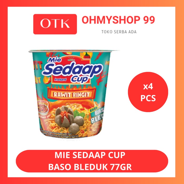 

Mie Sedaap Cup Kuah Bakso Bleduk 4x77gr