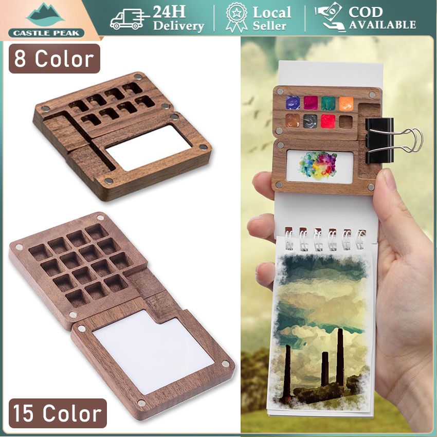 

Mini Palette Wooden Magnetic / Magnetic Wooden Palette For Watercolor / Palette Kayu Mini Watercolor