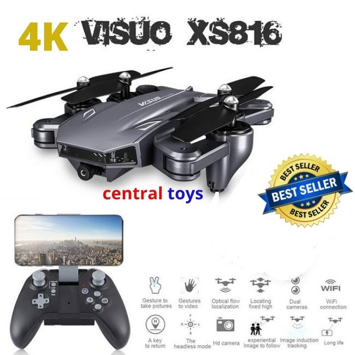 Upgrade Rc Drone Visuo Xs816 Wifi Fpv Dengan Dual Lens 4k Hd Kamera Xs 816 Quadcopter Helicopter