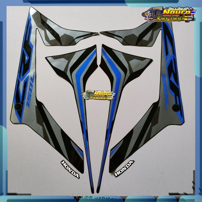 Stiker striping honda crf 150 r 2019 list biru hitam body standar bagus
