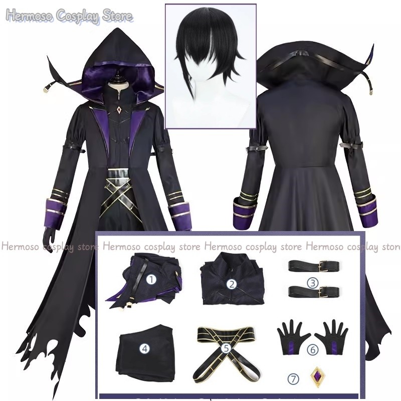 Kagenou Cid Cosplay Costume Wig Anime The Eminence In Shadow Uniform Cloak Shadow Garden Minoru Kage