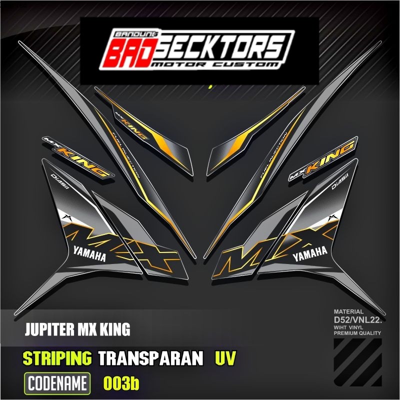 Decal Sticker Striping Variasi Transparan Uv Mx King 150 Yamaha Jupiter Mx King 150 Y15ZR Y16ZR SNIP