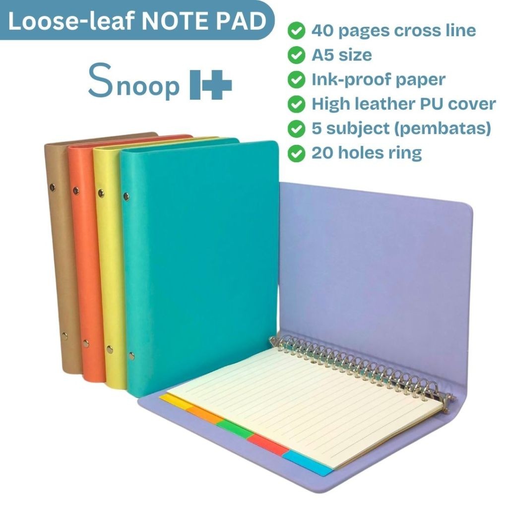 

Binder Note A5 Snoop It 2425-1 Binder 20 Ring Ukuran A5 Semua Warna Binder Impor Semua Warna Catatan Tulis Kantor Sekolah- SHSNP