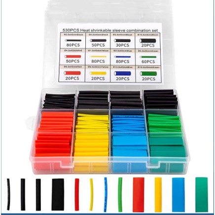 Solasi Bakar Satu Set 530Pcs Solasi Kabel Solasi Listrik Selang Bakar
