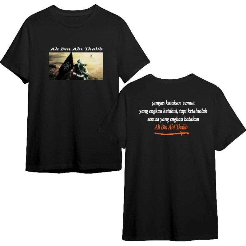 T-shirt kaos pria wanita hijrah kata kata mutiara ali bin abi thalib bahan katton