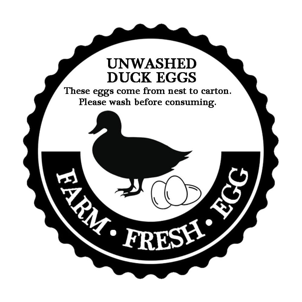 

Fresh Unwashed Duck Egg Sticker 2 Inch Farm Fresh Duck Eggs Carton Labels 500Pcs