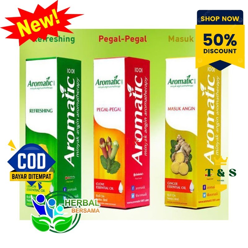 Aromatic 1001 | Minyak Angin Aromatheraphy | Roll-On 8ml ORIGINAL