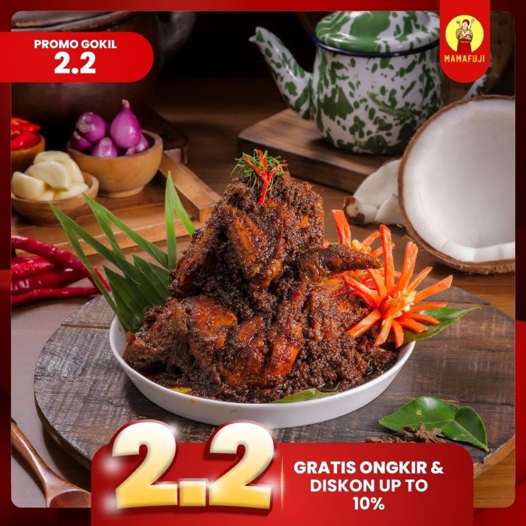 

Mamafuji - Rendang Ayam Isi 4 Potong Khas Padang