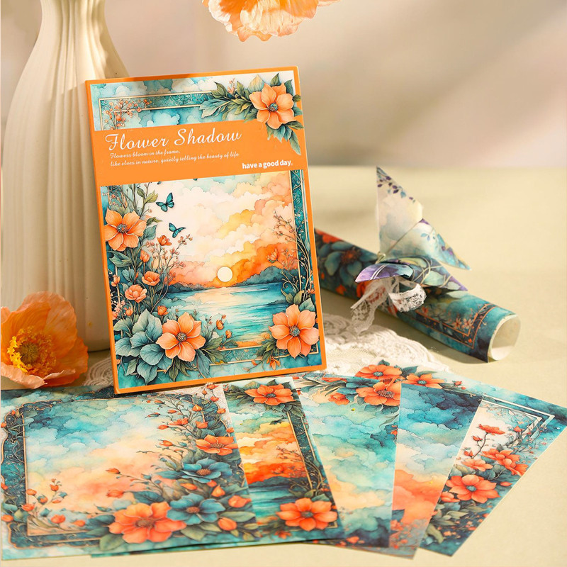 

Mr. Paper, 6 Styles, 30PCS/bag, Floral Themed Material Paper, Decorative Gift Box, Photo Frame, Scrapbook, Base Material Paper