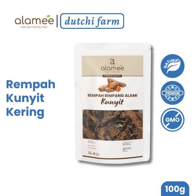 

ALAMEE Kunyit Kering Dried Turmeric Iris Rempah Rimpang Organik Alami Kunir Bumbu Seasoning 100gr Dutchi Farm