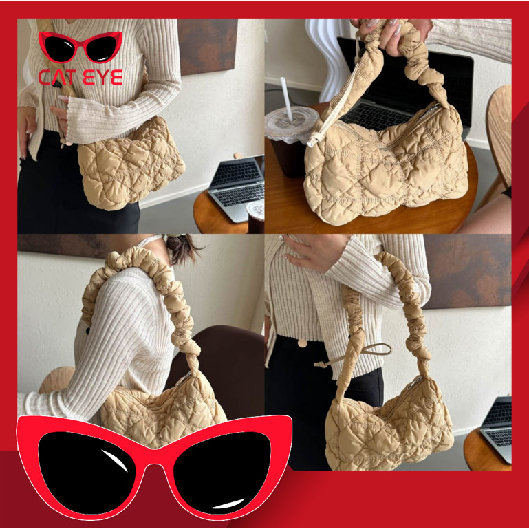 PROMO - T6153 Tas Selempang Puffy Adjustable / Aesthetic Adjustable Puffy Bag / Shoulder Bag Puffy /