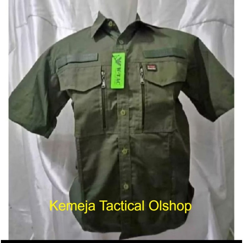 Terbaru KEMEJA TACTICAL SAKU W-TAC Lengan pendek bahan american drill