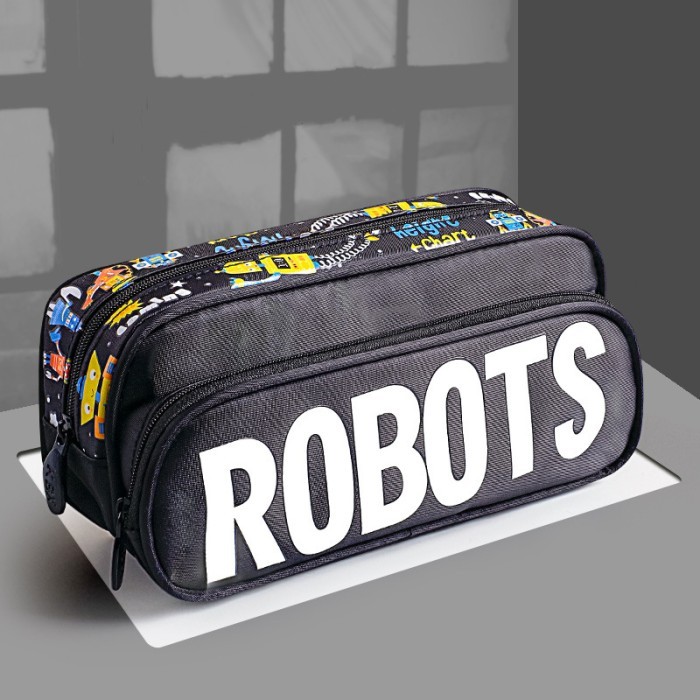 

Pencil box ASTRONAUTS kotak pensil Robots big pencil organizer bag - Good luck
