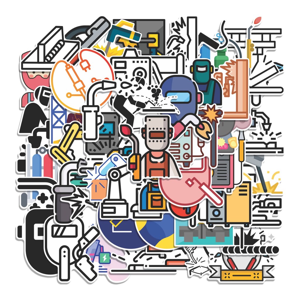 

COD 50 Pcs Stiker Las (welding) Lucu Anti Air Untuk Dekorasi Notebook Sepeda Skateboard Handphone