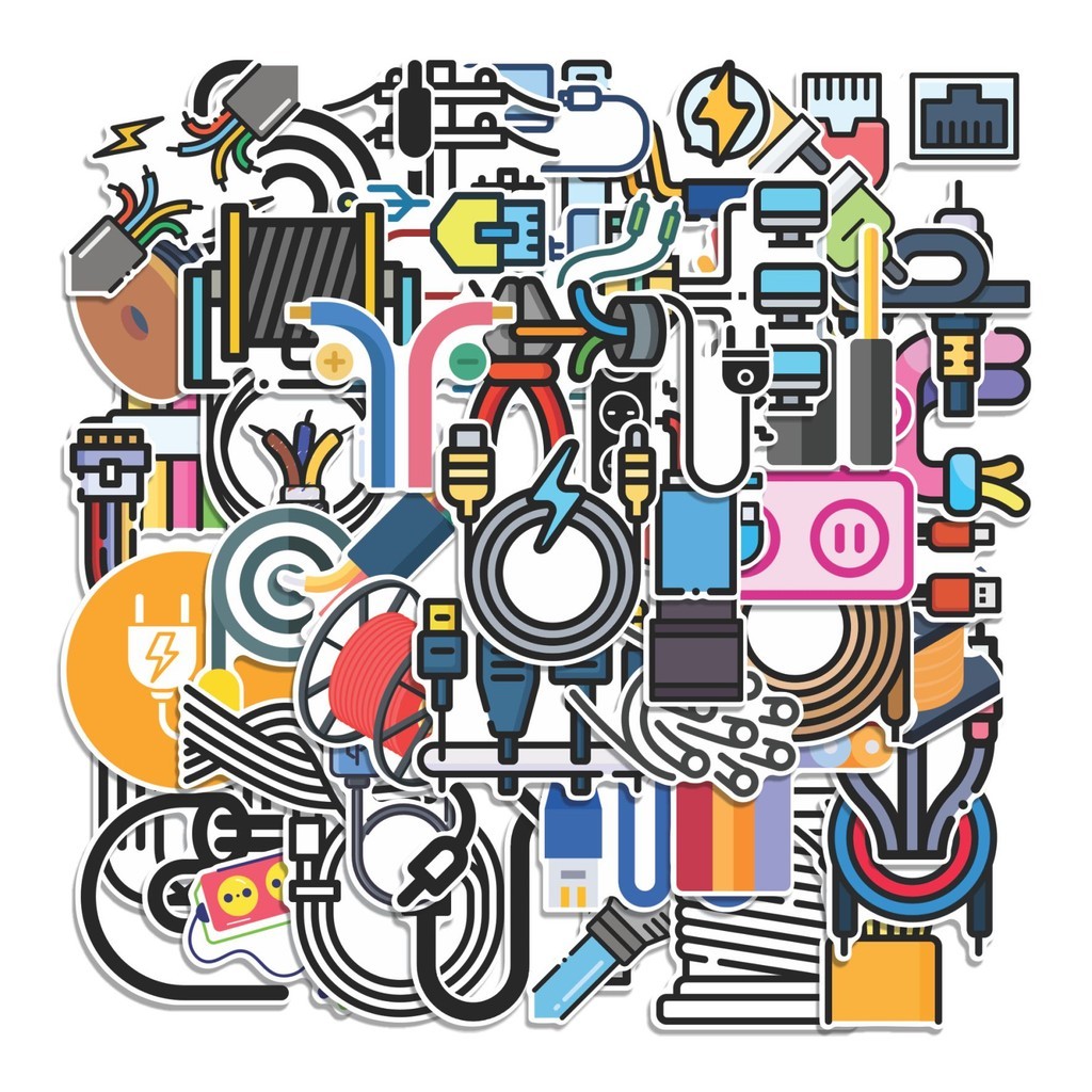

COD 50 Pcs Stiker Kabel Lucu Anti Air Untuk Dekorasi Notebook Sepeda Skateboard Handphone