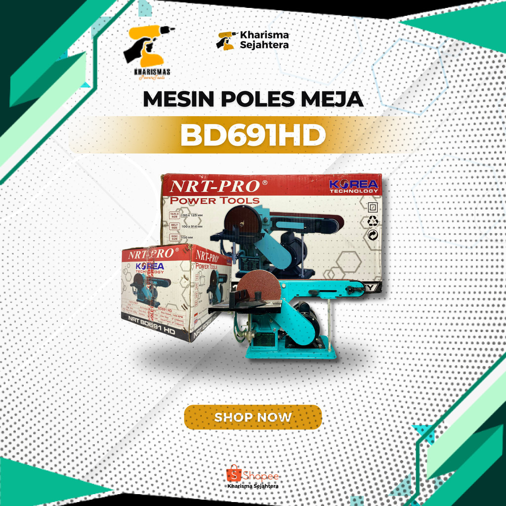 MESIN AMPLAS / SANDER 2 IN 1 / BELT & DISC SANDER DB 691 HD NRT-PRO