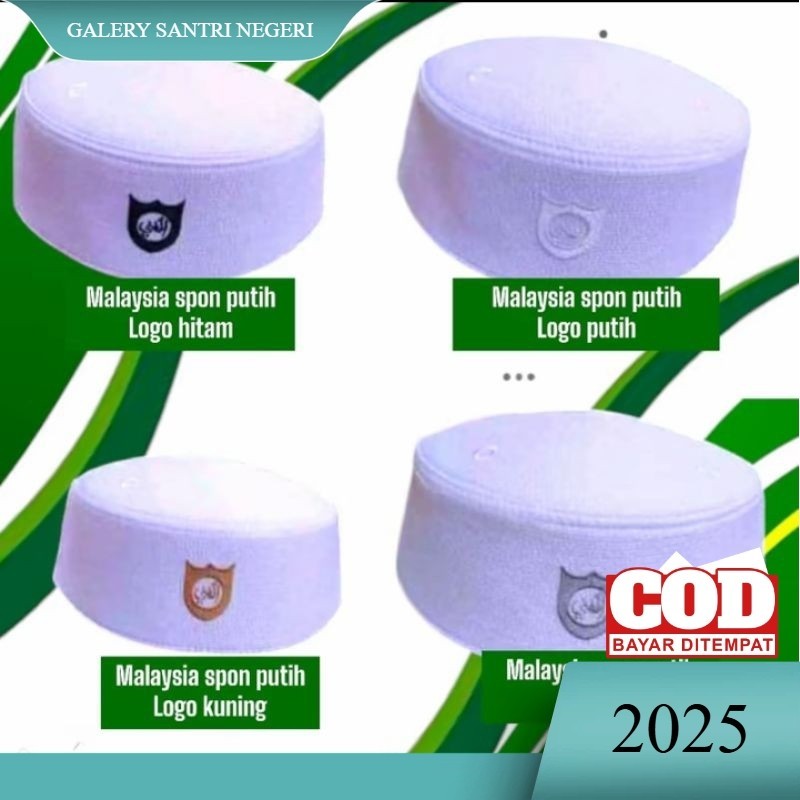 Peci Malaysia Putih Kopiah Haji Trompah