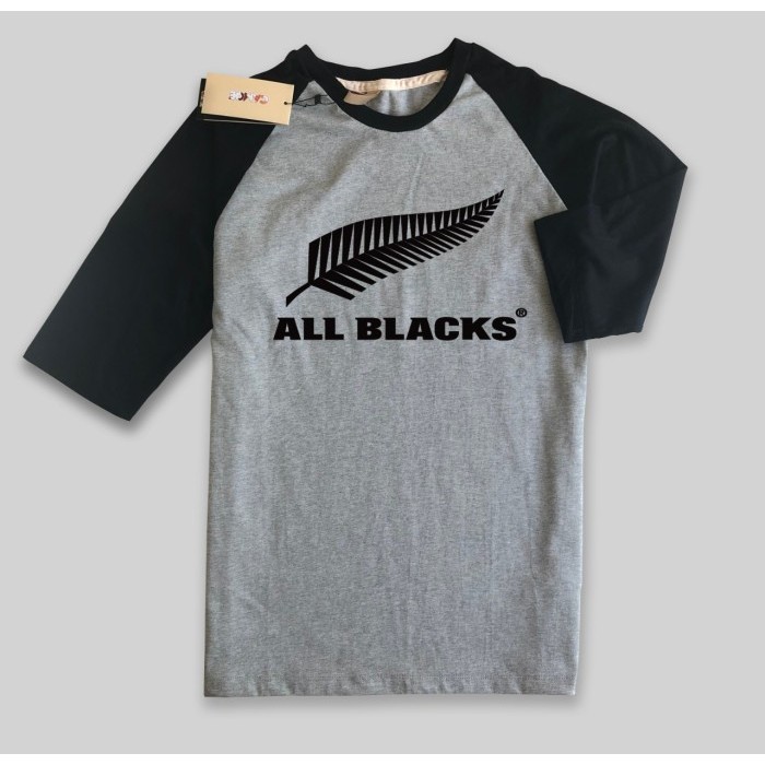 Baju Kaos Raglan TShirt desain All Blacks New Zealand Rugby