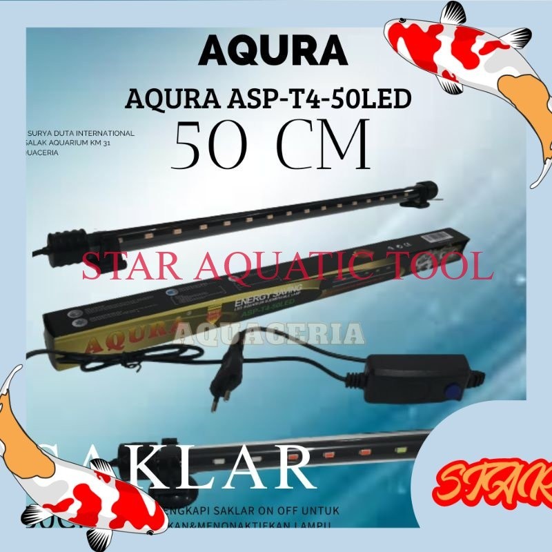 Lampu celup aquarium 50 cm AQURA ASP-T4-50LED Lampu LED aquarium