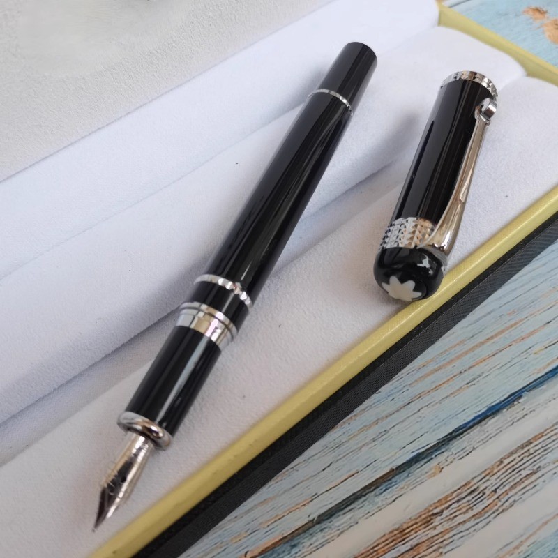 

New Mont Star Walker 163 Series Black Metal Fountian Pen Portable F 0.5MM Nib Rollerball Pen Collection Writing Smooth Supplies