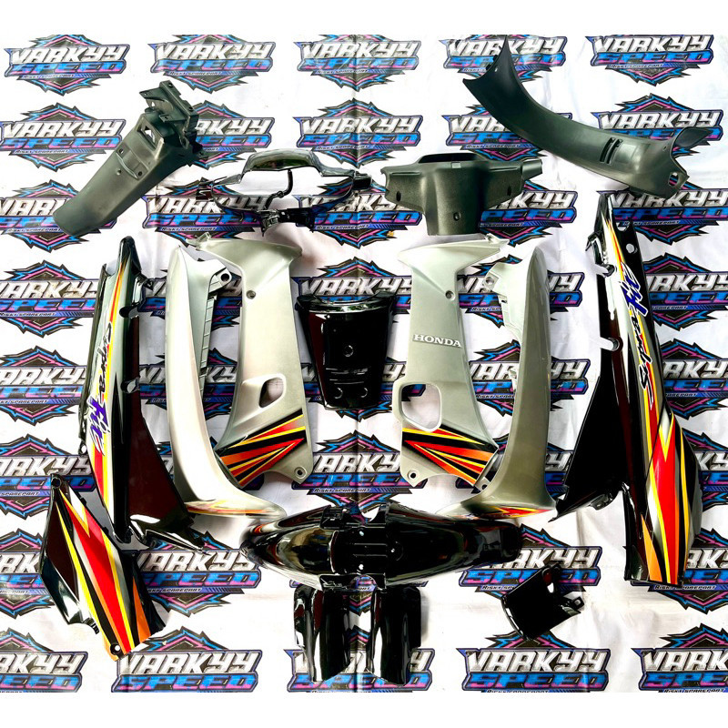 FULL BODY HALUS KASAR SUPRA FIT LAMA SILVER HITAM PLUS STRIPING