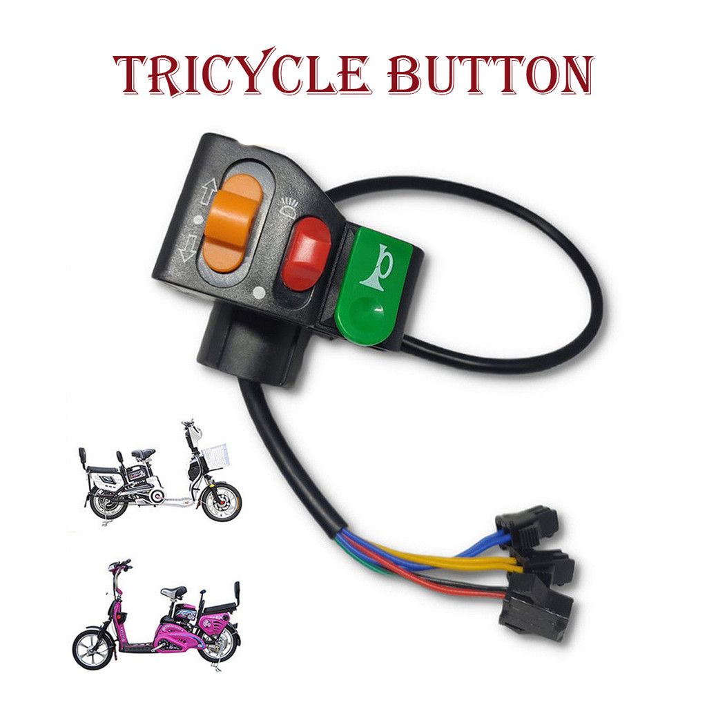 Saklar Sein Sepeda Listrik Tombol lampu klakson 3 In 1 Saklar Sepeda Listrik- Motorcycle Electric