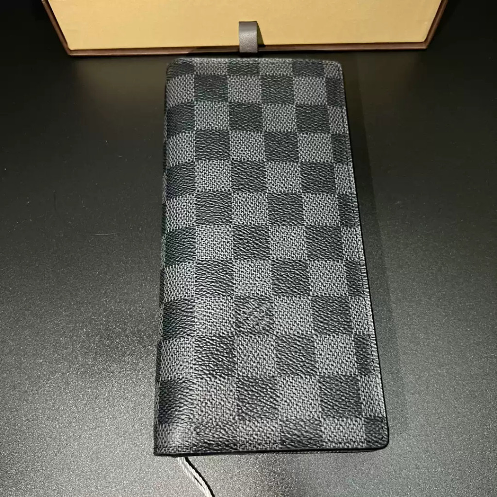 【bekas asli】（ N62665） DOMPET Louis Vuitton BRAZZA dompet panjang kotak-kotak/klip panjang hitam/domp
