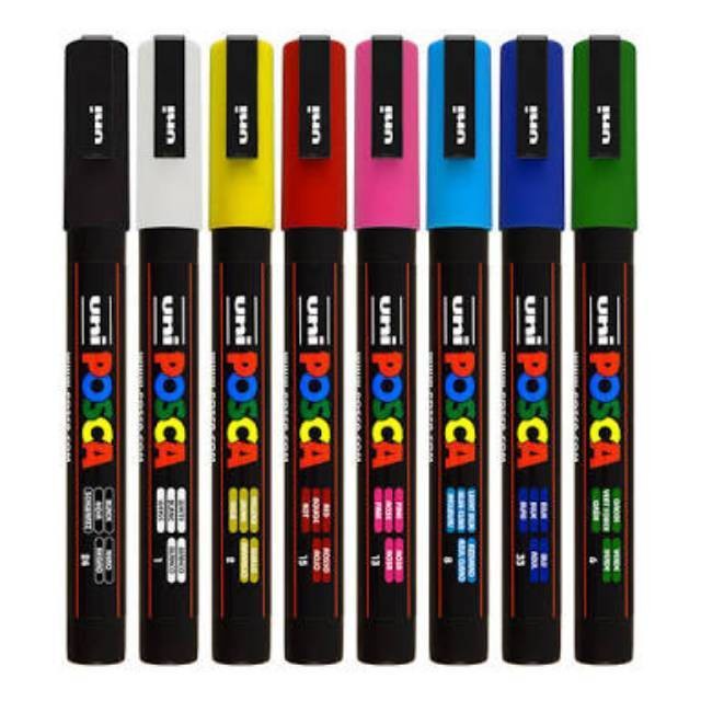 

Uni Posca Paint Marker PC-3M Set 8 warna - Tanpa kemasan