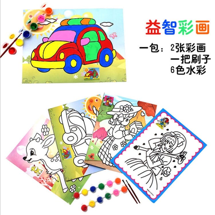 Mainan Set anak Mewarnai Cat Air Water Color Edukasi Anak( 1 Set) Amyra Dharma