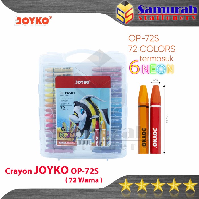

[Best Seller] Crayon Joyko 72 Warna Neon / Oil Pastel OP-72S / Krayon Minyak 72W