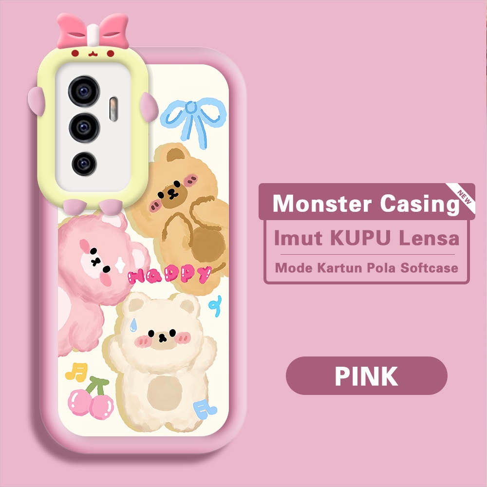 Vivo V23E 5G Untuk Hp Casing Handphone Cassing Soft Kesing Sofcase Phone Case Warna Tiga Beruang Ber