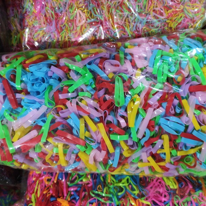 karet rambut jepang kiloan - hitam sedang