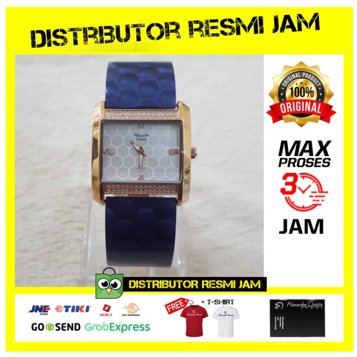 JAM WANITA ALEXANDRE CHRISTIE AC 2526 2526LH AC2526LH BIRU ROSEGOLD