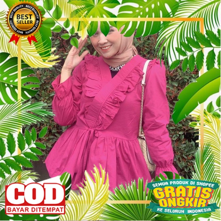 BAJU WANITA STYLYSH KEKINIAN TERMURAH /RX FASHION - ZELDA BLOUSE TWISTCONE / FASHION WANITA MUSLIM -