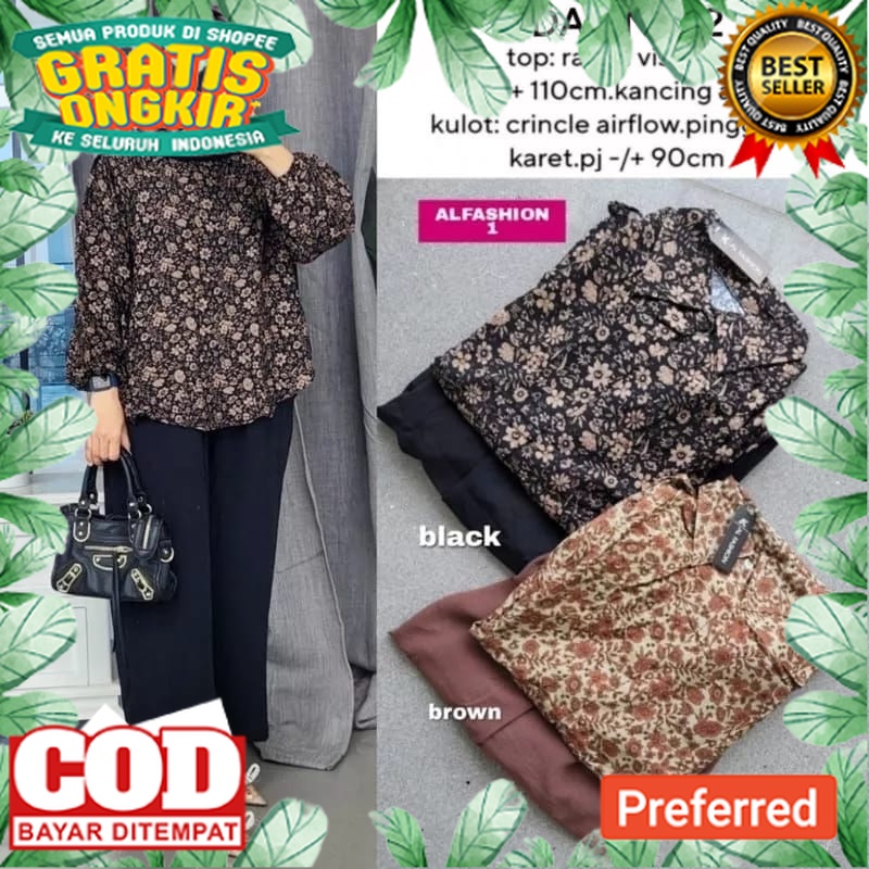 KOREAN STYLE OOTD TRENDY TERBARU /SHAKILA MIX CRINKLE GREE BELT // DAVIN SET LD 110 // SETELAN KOMBI