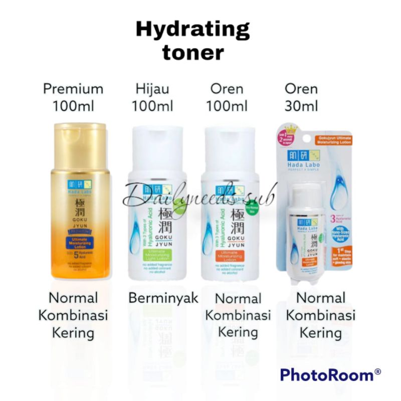 HADA LABO GOKUJYUN LIGHT LOTION/LOTION Toner strip hijau/oren