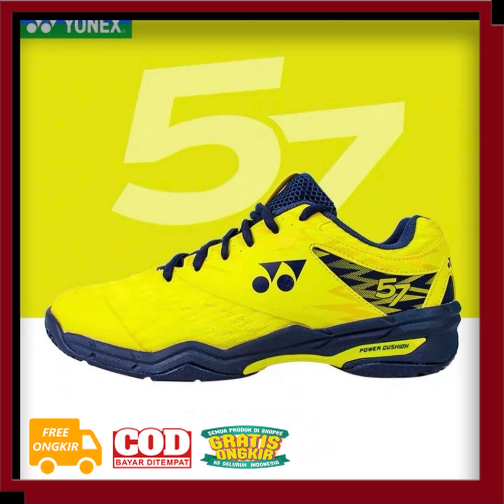 SEPATU KEREN MODEL BARU BEST SELLER /Sepatu Badminton SHB 57 Ex Power Chusion Kuning Terlaris 2023 S