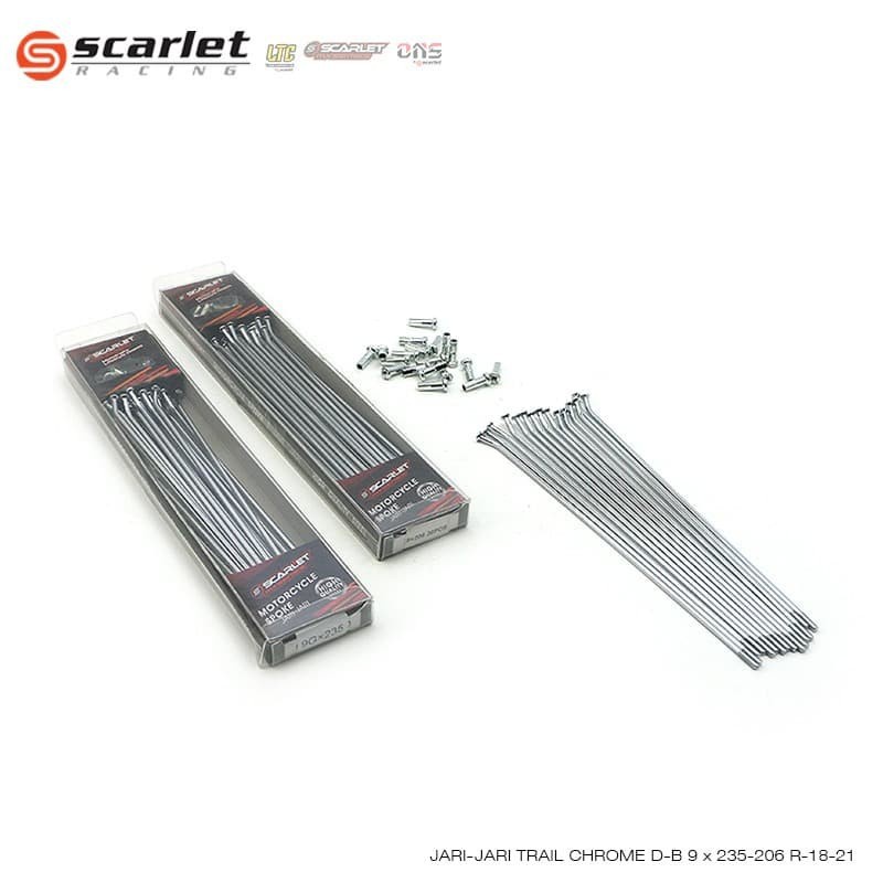 Scarlet Racing - Jari Jari Trail Spoke Lidi Ruji Depan Belakang 9 x 235 206 R 18 21