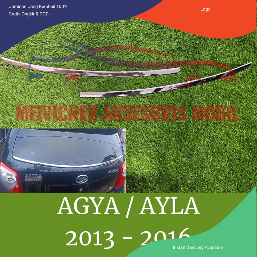 LIST KACA BELAKANG MOBIL AGYA AYLA 2013 - 2016 CHROME Aksesoris mobil