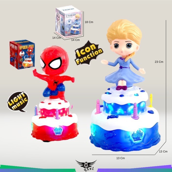 Mainan Kue Ulang Tahun Mainan Anak Frozen Spiderman
