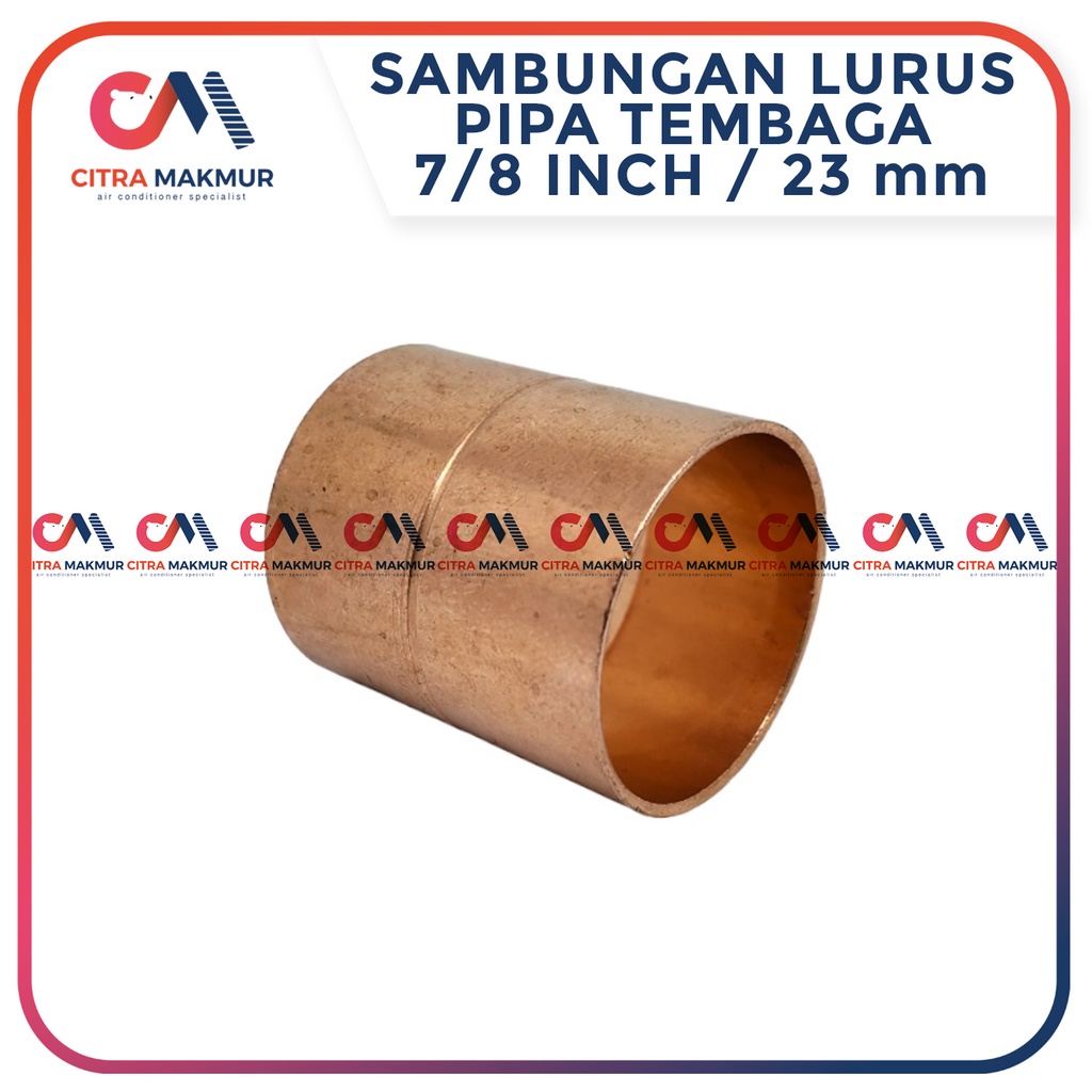 Straight Coupling Shock 7/8 Inch Pipa Tembaga Sok Sambungan Las Fitting Penyambung AC Inci Inchi
