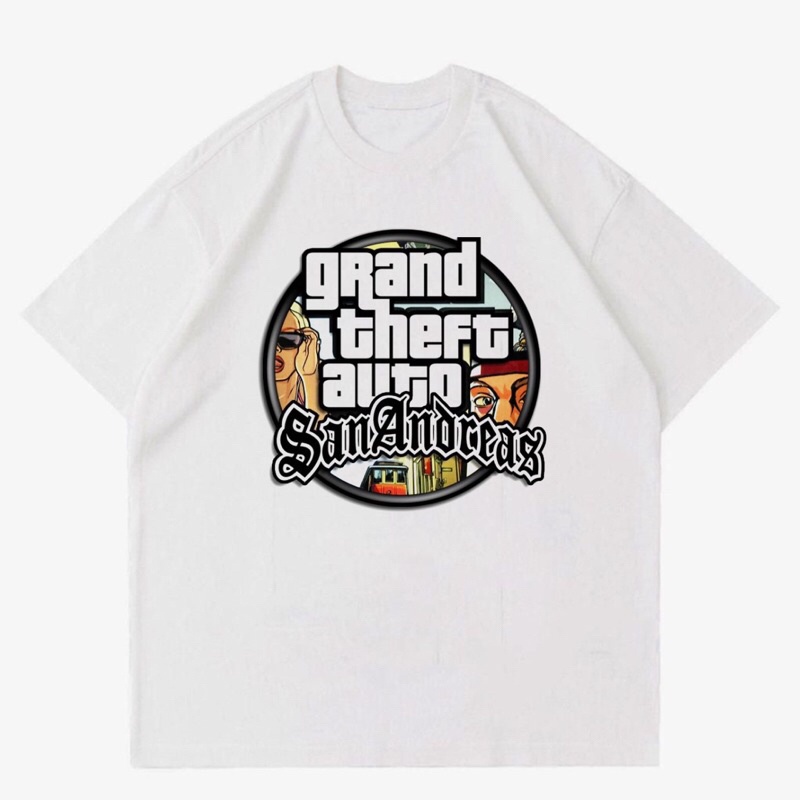 KAOS BAJU GRAND THEFT AUTO - SAN ANDREAS | T-SHIRT GTA SAN ANDREAS | BAJU GAME PLAYSTATION GTA SAN A