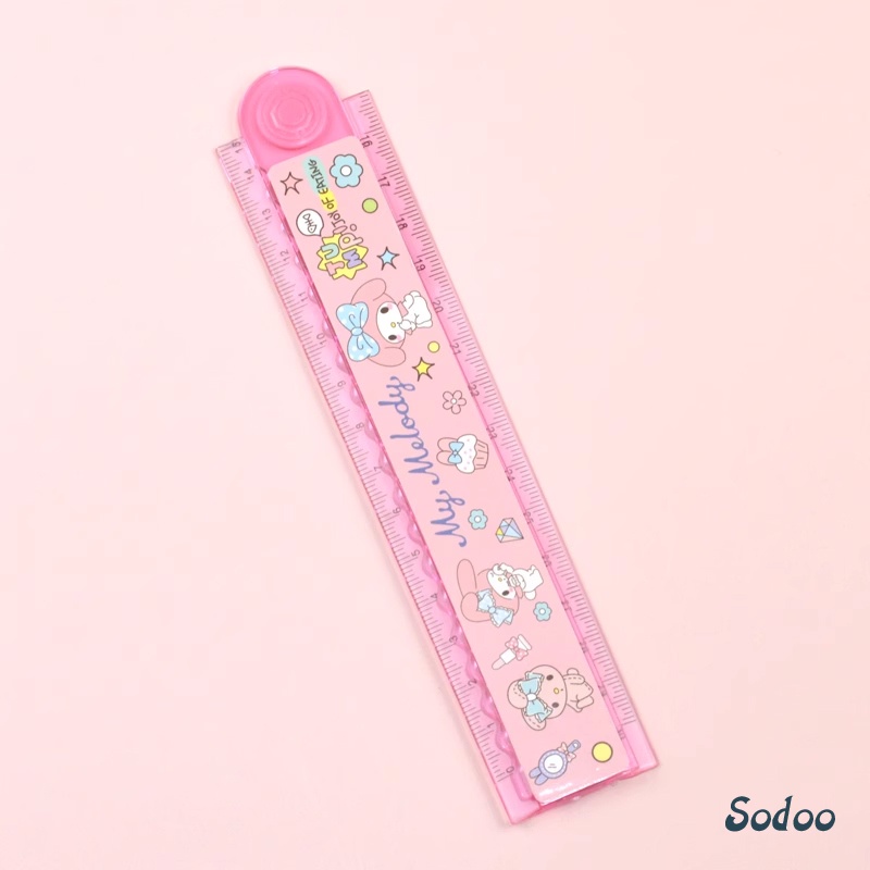 

Kartun lucu Sanrio penggaris penggaris lipat ganda penggaris lipat anak-anak penggaris gelombang alat tulis - SO