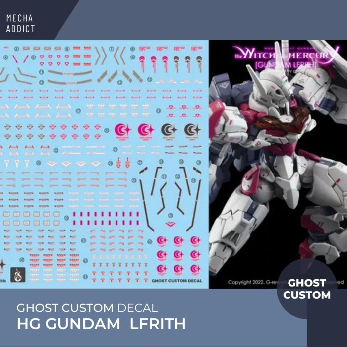 Water Slide Decal HG GUNDAM LFRITH by Ghost Decal  - Fluorescent