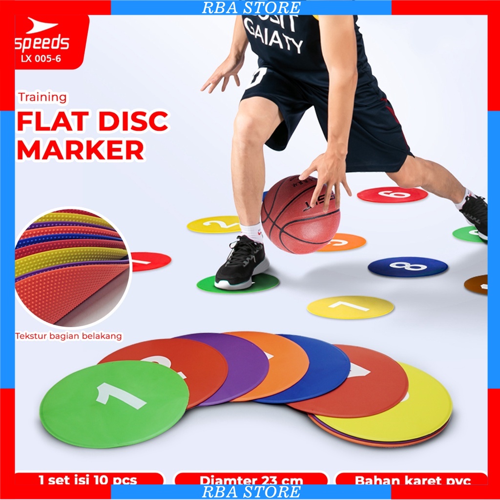 TERMURAH SPEEDS Flat Disc Marker Penanda Olahraga Sepak Bola Futsal 1 set Lengkap Agility Training M