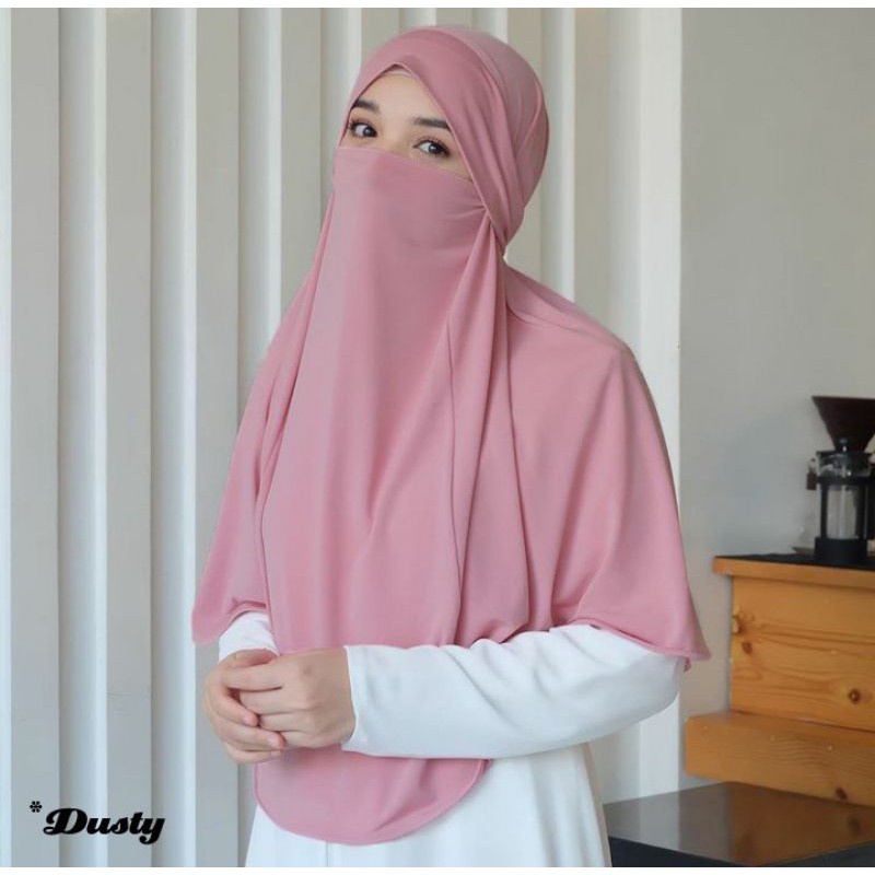 Hijab Bergo Instan French Jilbab Khimar Cadar Tali Niqab Syari Cadaran Besar