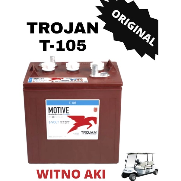 accu/aki/battery/baterai trojan  T105 6volt 225ah@20hr aki mobil golf Trojan T105