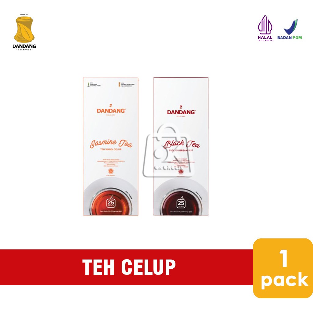 

Teh Celup Dandang Jasmine Tea / Black Tea isi 25 Tea Bag - 1 Pack