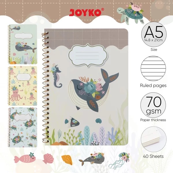 

Joyko NB-730 Buku Tulis Catatan Bergaris Ruled Notebook Ocean Creature